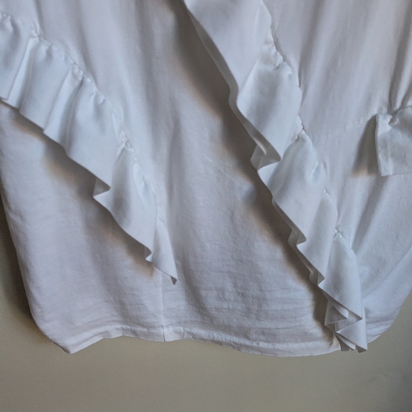 COS White Frilled Cocoon Contemporary Minimalist Office Vest Size Large - Picture 4 of 10